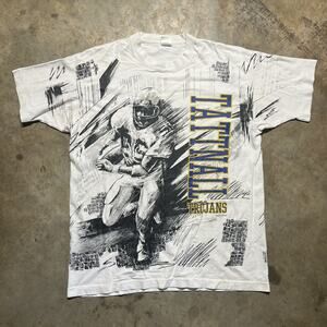 Vintage 90s Tattnall Trojans Football All Over Print T-Shirt